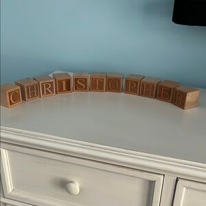 CHRISTOPHER name wooden blocks